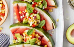 Grilled Watermelon with Raw Mango Dressing Recipe